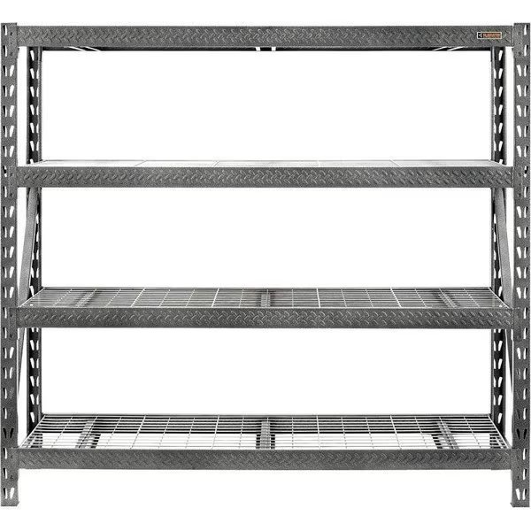 Rack Shelf, 8000 lb Capacity, 4Shelf, 77 in OAW, 24 in OAD, 72 in OAH, Hammered Granite, Gladiator, Mfr#: GARS774XEG
